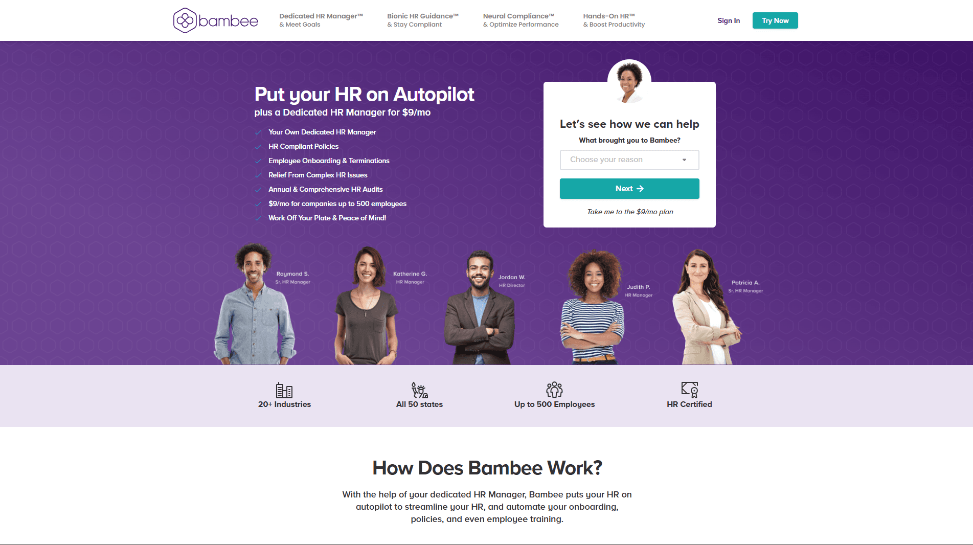 Front page of Bambee